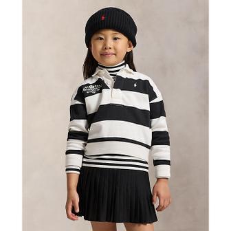 폴로 랄프 로렌 폴로 키즈 여아 2-6세 임브로이더 플리스 럭비 스웨트셔츠(CWPOKNIR8020553001)