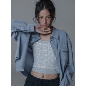 CORDUROY CROP SHIRTS_BLUE