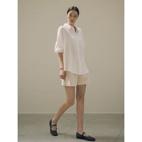 SITP5151 오버핏 라운지 실키 셔츠_White