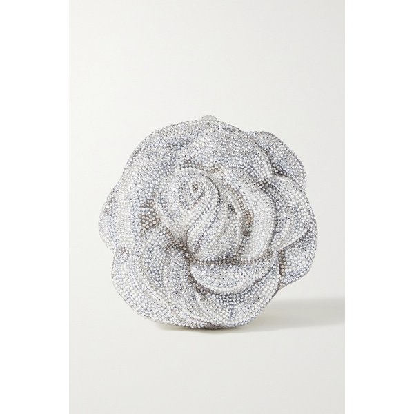 Rose Desiree Crystal-embellished Silver-tone Clutch 실버