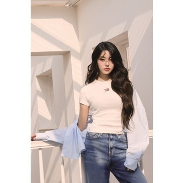 타미진스 [장원영PICK] 여성 크롭 포플린 셔츠 T32F6WSH03TWT1 TOMMY JEANS