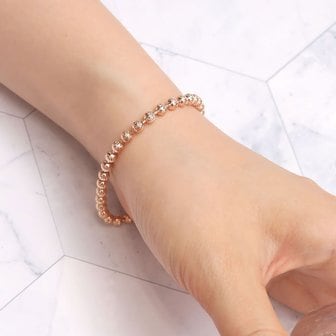 미니아트 14Kgp 로즈골드 레이어드 샤인 컷팅 볼 체인 팔찌