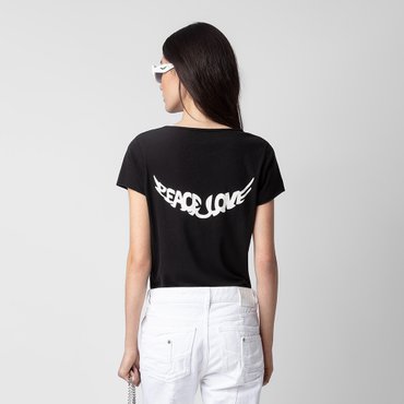 쟈딕앤볼테르 반팔 티셔츠 Tunisien Peace and Love Wings T-shirt ZE4SFCTTE028Z10