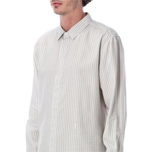 생로랑 긴팔 셔츠 859786Y2N19 9787 BLACK WHITE STRIPE