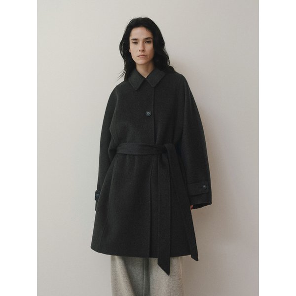 TVF CASHMERE SOUTIEN HALF COAT [HAND MADE]_CHARCOAL