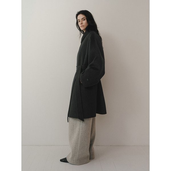 TVF CASHMERE SOUTIEN HALF COAT [HAND MADE]_CHARCOAL