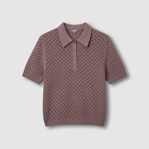 여 크로쉐 카라 반팔 니트 J1162027330BS