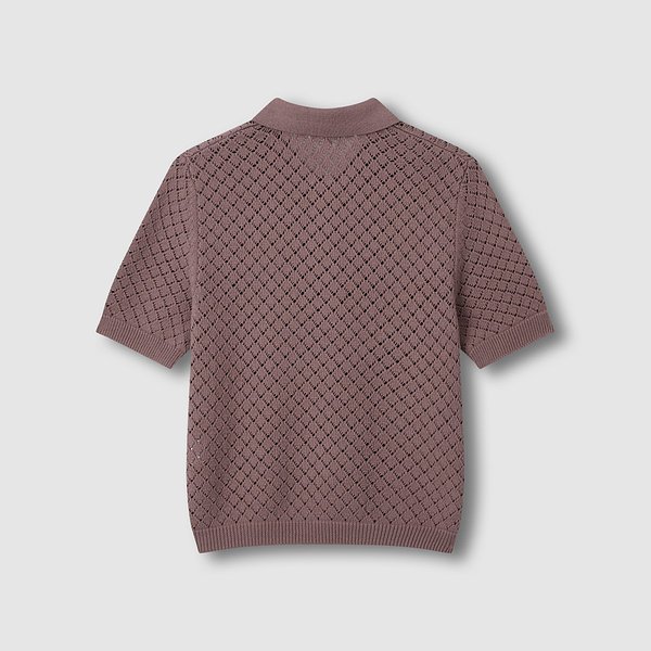 여 크로쉐 카라 반팔 니트 J1162027330BS