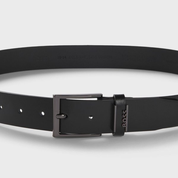 휴고보스 남성 가죽벨트 건메탈 버클 블랙 2026SS