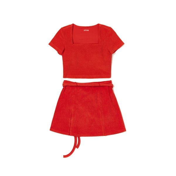 lotsyou_Berry Terry Swim Set Red