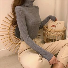 1+1 골지 부들 터틀넥 목폴라넥 여성 니트_P315860030
