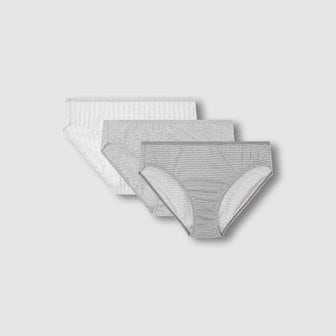 JAJU 여 코튼 스트라이프 힙허거 팬티 3매 J416901203081