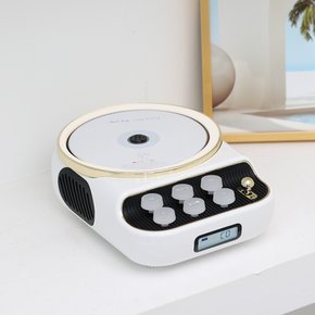 CD플레이어 SCD300 휴대용 무선 블루투스 레트로 CD플레이어 .SCD300W (화이트)