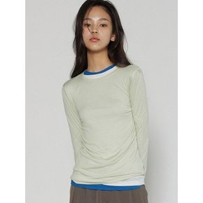 LAYERED WOOL TENCEL TOP LIME