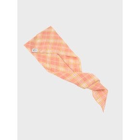 SUMMER CHECK BANDANA SCRUNCHIE SET (PEACH FUZZ)