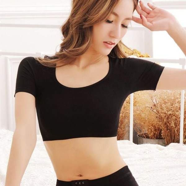 확대된 대표 여름 겨땀숏탑 겨드랑이 땀흡수 패드 브라 이너 숏탑 겨드랑이땀