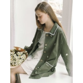 Margaret Embroidery Cotton Jacket - Green