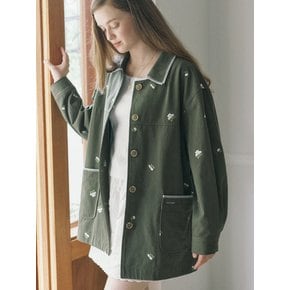 Margaret Embroidery Cotton Jacket - Green