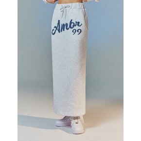 Denim AMBLER Straight Long Skirt ASK302 (White-Melange)