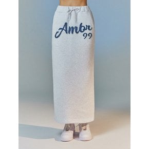 Denim AMBLER Straight Long Skirt ASK302 (White-Melange)