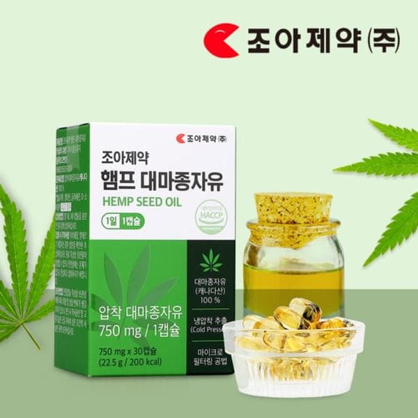 조아제약 햄프씨드 대마종자유 (30캡슐 x 6박스) 캐나다산 대마유