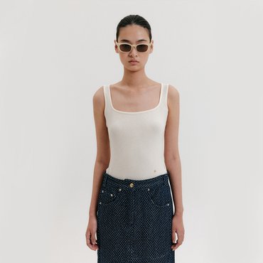 EENK Square Neck Sleeveless Top - Ivory