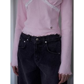 Cross Lace Long Sleeve [Pink]