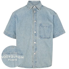 25SS 라이트블루 데님 백로고 반팔 셔츠 W251SH28984L