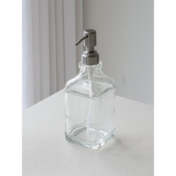 사각 유리 핸드워시 디스펜서 물비누통 공병 500ml