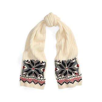 폴로 랄프 로렌 여성 스노우플레이크 모티프 울 스카프(WAPOSCV0J320375101)