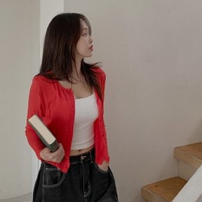 이블렛 테즈안 울 버튼 크롭 가디건 제이스타일_P375541514