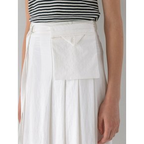 Pocket Pleats Skirt - White