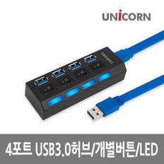 XH-Q4 4포트 USB3.0 무전원 USB허브 개별전원스위치