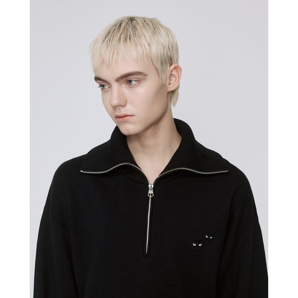 [파주점] 옴므 트윈팬서 커브드 립 하이넥 니트 SG2KT822BK