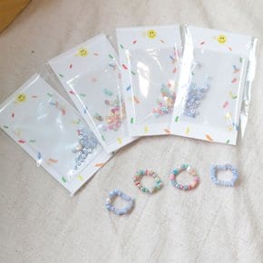 DIY 파스텔 여름 컬러 비즈 반지 만들기 키트 4옵션 DIY Summer Pastel Beads Ring Maker Kit 4 Options