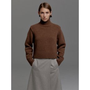 WOOL LOW GAUGE HIGH NECK KNIT TOP