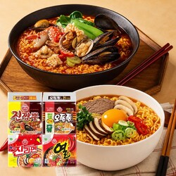 오뚜기 라면 맵부심 세트 총 19개입 (진라면 매운맛 5 + 열라면 5 + 진짬뽕 4 + 오동통면 5)