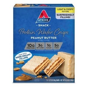 Atkins 땅콩 버터 단백질 웨이퍼 크리스프 - 5ct/6.35oz 프로틴