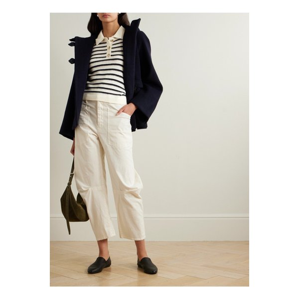 스트라이프 울 캐시미어 혼방 폴로 스웨터 네이비 1647597353079202