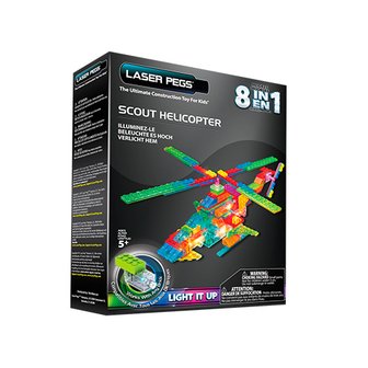 Laser Pegs Ventures LLC 레이저페그 컬러 LED블록 정찰 헬리콥터 8in1