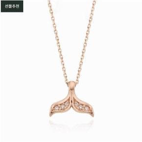 14K 고래꼬리 랩다이아 목걸이 LNF24006D