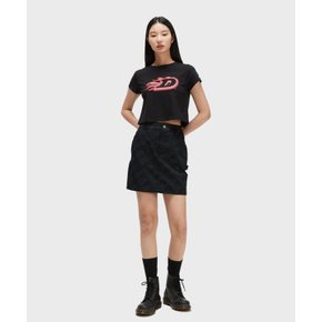 플레임 D 크롭 티셔츠 Black 반팔 반소매티셔츠 DK23SG011BK0 3307455