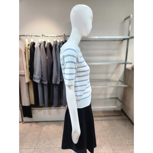 [여주점] [나이스클랍] 보트넥 스트라이프 반팔 니트 A262PWK306
