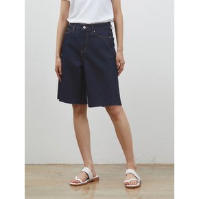 DENIM EDGE CUT INNER CHECK SHORTS INDIGO