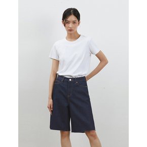 DENIM EDGE CUT INNER CHECK SHORTS INDIGO