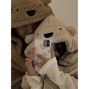 곰돌이 후드 담요