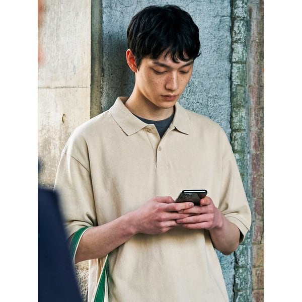 어던트 실켓 카라 반팔 베이지 ISST1568