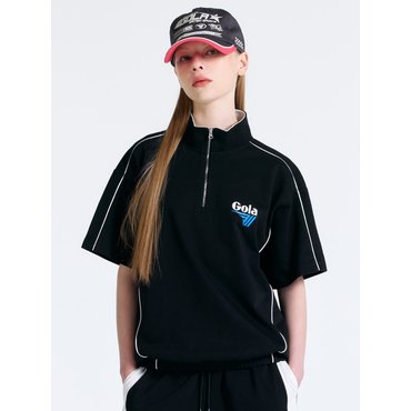 원더플레이스 ESSENTIAL HALF ZIP UP SWEAT SHIRTS [BLACK]