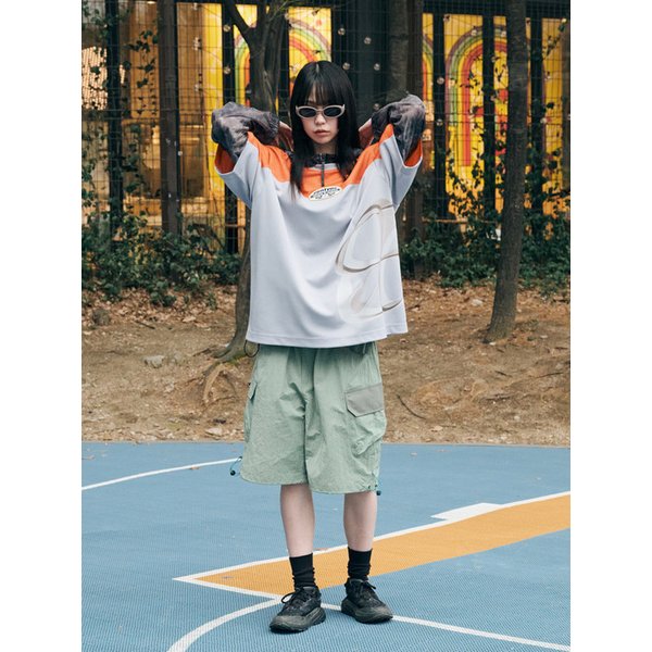 [UNISEX] NYLON RIPSTOP MULTI CARGO SHORTS (KHAKI)