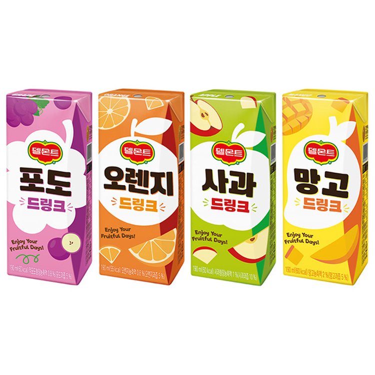 ★타임특가★ [롯데칠성] 델몬트 드링크 190ml 24팩 팩음료